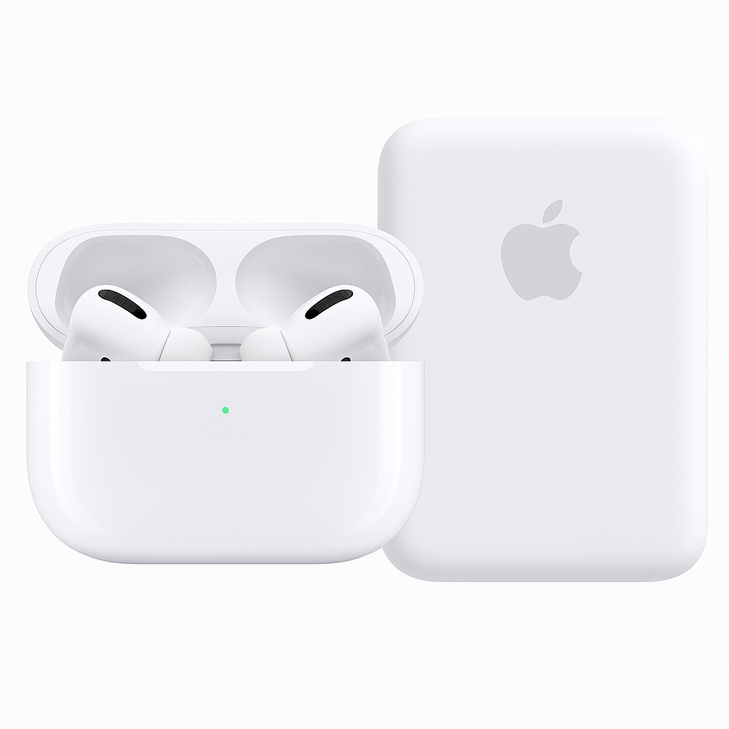 PREMIUM AIRPODS PRO ( 2ND GENERATION ) WITH COMPLEMENTARY MAGSAFE 5000 MAH BATTERY PACK, & PREMIUM SILICON COVER